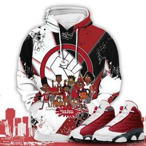 Black To Matter Nickelodeon 3D Hoodie Match Air Jordan 13 Red Flint Gifts